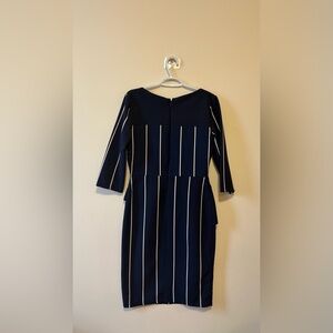 Elegant Navy Striped Dress